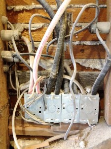 Newley exposed wiring during demolition